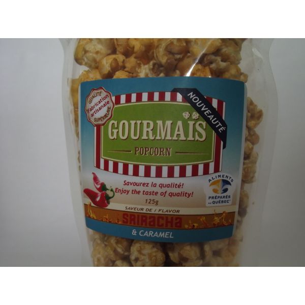 POPCORN SRIRACHA & CARAMEL Gourmaïs Popcorn Aliments du Québec