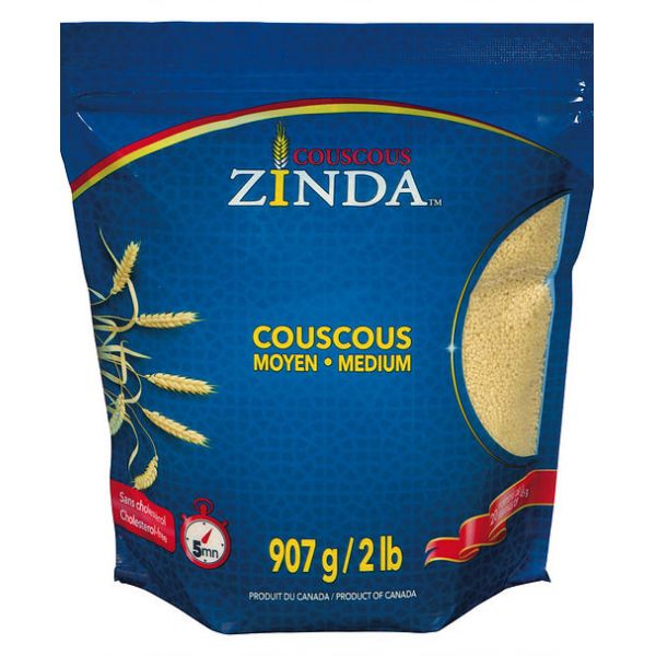 Couscous Moyen standup 907g Produits Zinda Canada Inc. Aliments du