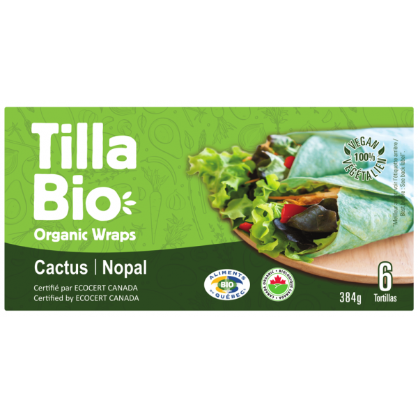 Inc. Wrap Québec Aliments (Nopal) - Aliments Tortilla | Bio | du Cactus Organic ALIMEXI Tilla\' Foods, | (VEGAN) Les