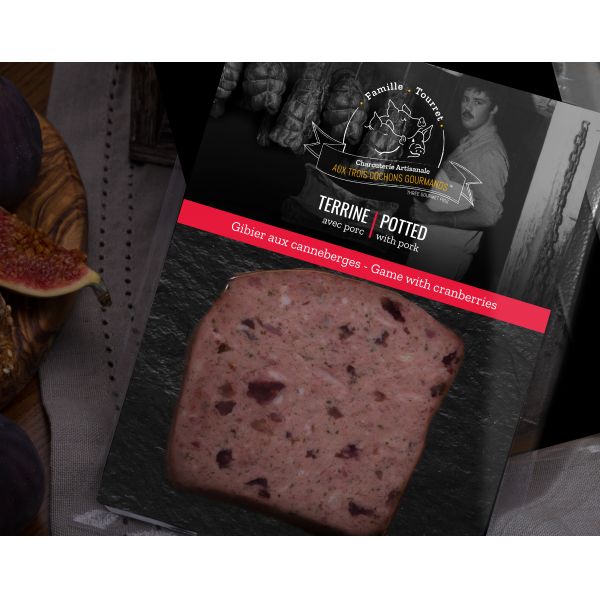 Terrine Gibier Canneberges (avec porc) Aux Trois Cochons Gourmands