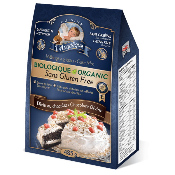 Divine Chocolate Cake Mix Organic And Gluten Free Cuisine L Angelique Aliments Du Quebec