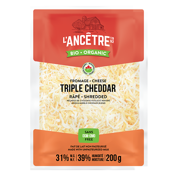 Shredded Triple Cheddar Blend Fromagerie L'Ancêtre Inc. Aliments du Québec