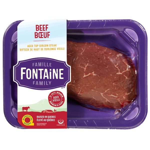 Bifteck de haut de surlonge de boeuf vieilli Montpak International / Famille Fontaine Bifteck de haut de surlonge de boeuf vieilli Montpak International / Famille Fontaine