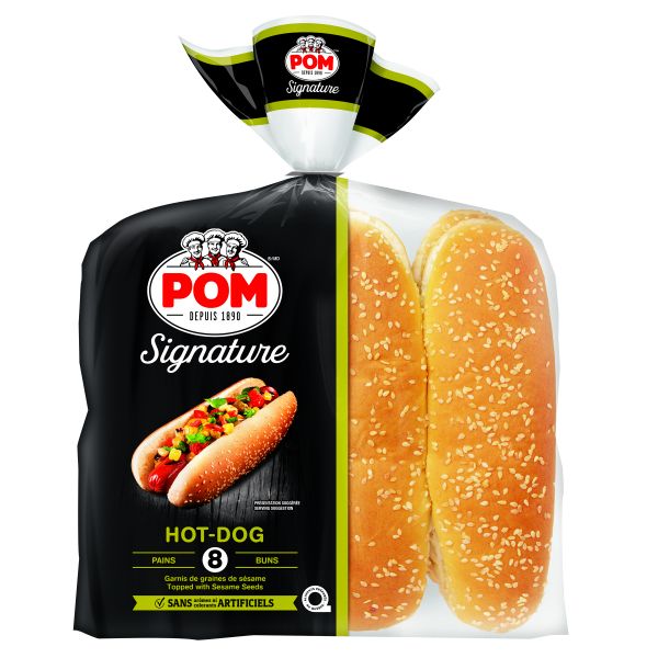 Pain hotdog garnis de graines de sésame Bimbo Canada Aliments du