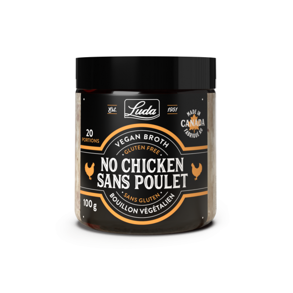 Bouillon végétalien sans poulet, sans gluten Aliments LUDA Foods Aliments du Québec
