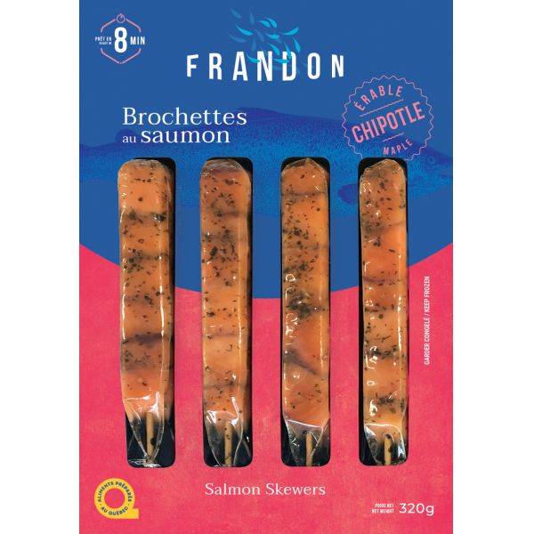 Chipotle Maple Salmon Skewers Frandon Seafoods Inc Aliments du Québec