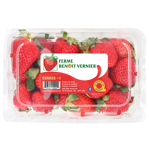 Strawberry Clamshell 454g Ferme Benoit Vernier inc. Aliments du Québec