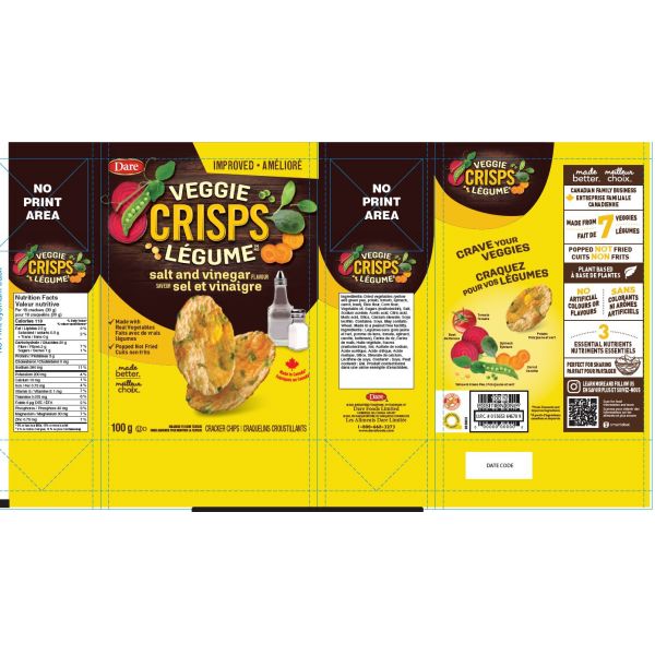 Crisps Légumes Sel & Vinaigre Aliments Dare Limitée Aliments du Québec