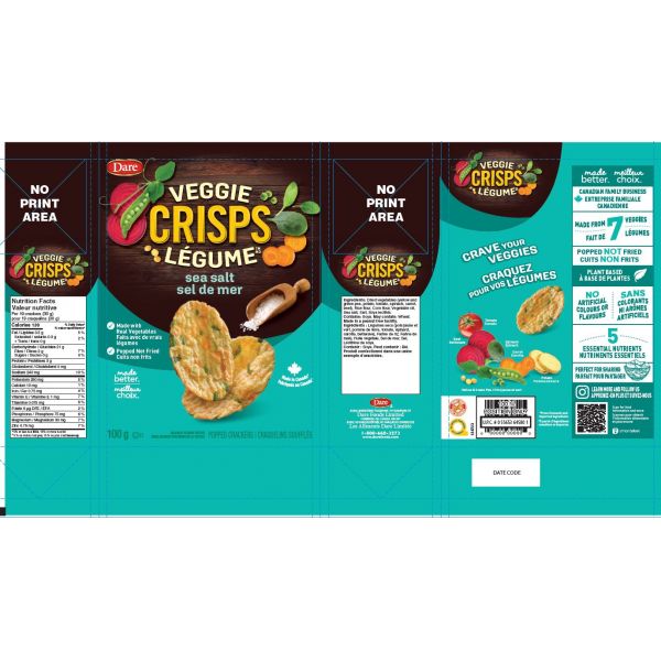Dare Veggie Crisps Salt And Vinegar Dare Foods, 51 OFF