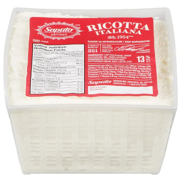 Ricotta Italiana 13 M.G. Saputo Produits Laitiers Canada S.E.N.C
