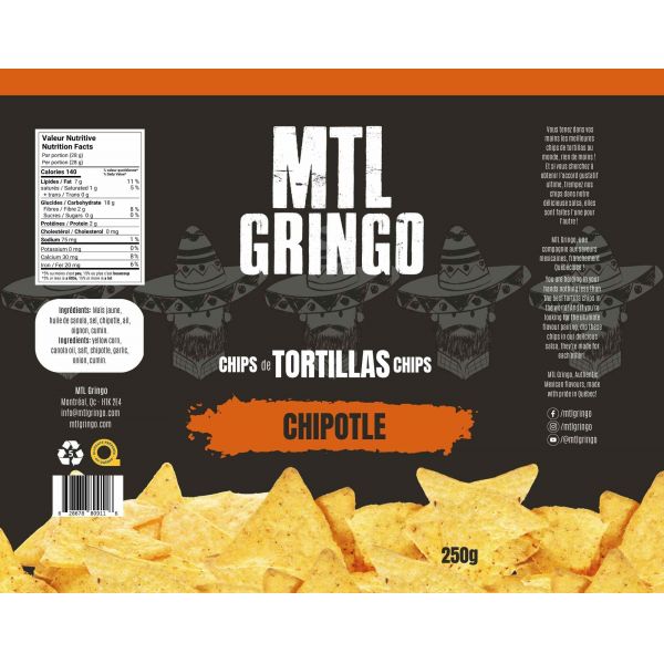 Chips de Tortillas Chipolte MTL Gringo Aliments du Québec
