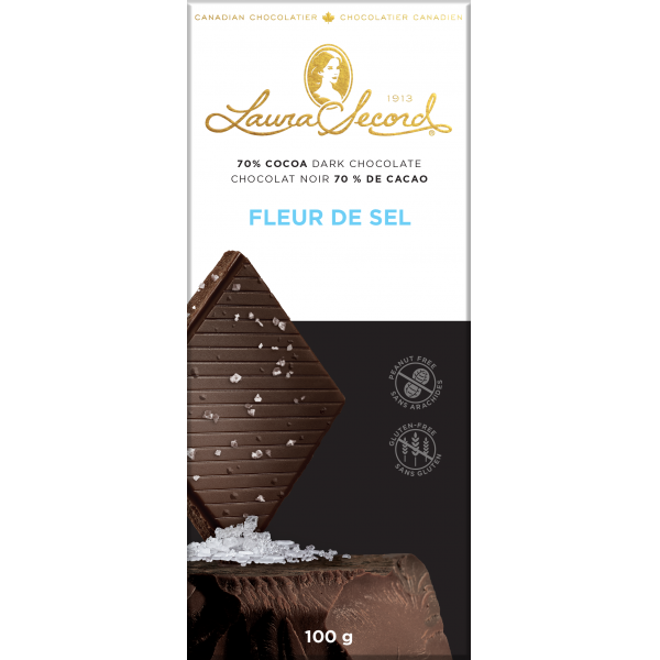 70 Cocoa Dark Chocolate Bar with Fleur de sel Laura Secord SEC