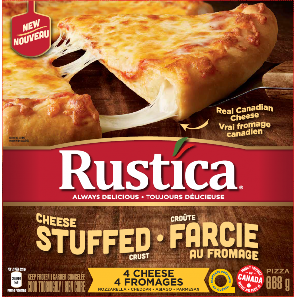 Rustica Stuffed Crust 4 Cheese Pizza Rustica Foods Inc. Aliments du