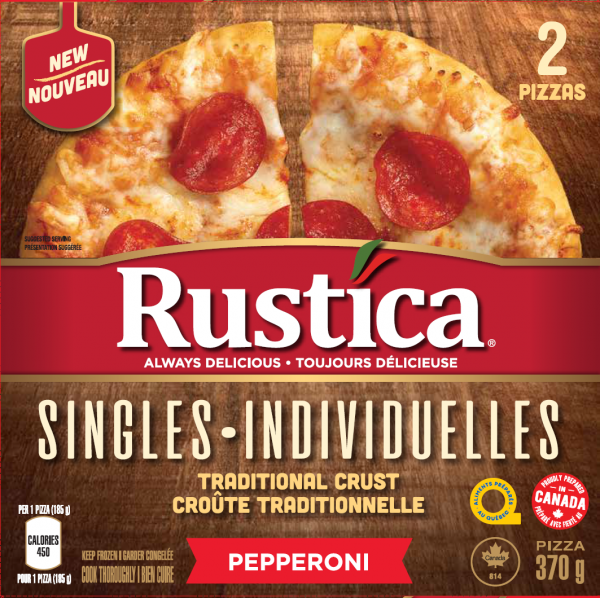 Pizzas Rustica individuelles pepperoni Les Aliments Rustica Inc