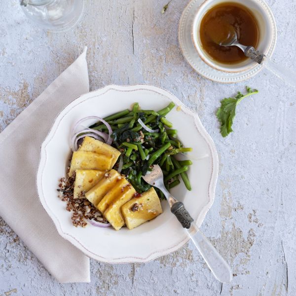 Tofu caramélisé à l'érable. Isabelle Huot Docteure en nutrition