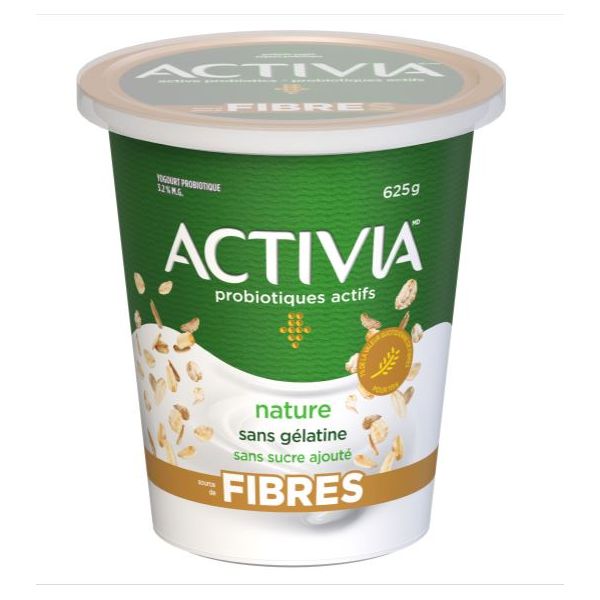 Active probiotic fiber yogurt, plain flavor Danone Inc. Aliments du