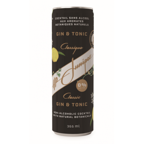Gin tonic classique sans alcool HP Juniper Aliments du Québec
